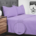 6 PIECES QUEEN BED SET WITH LACE