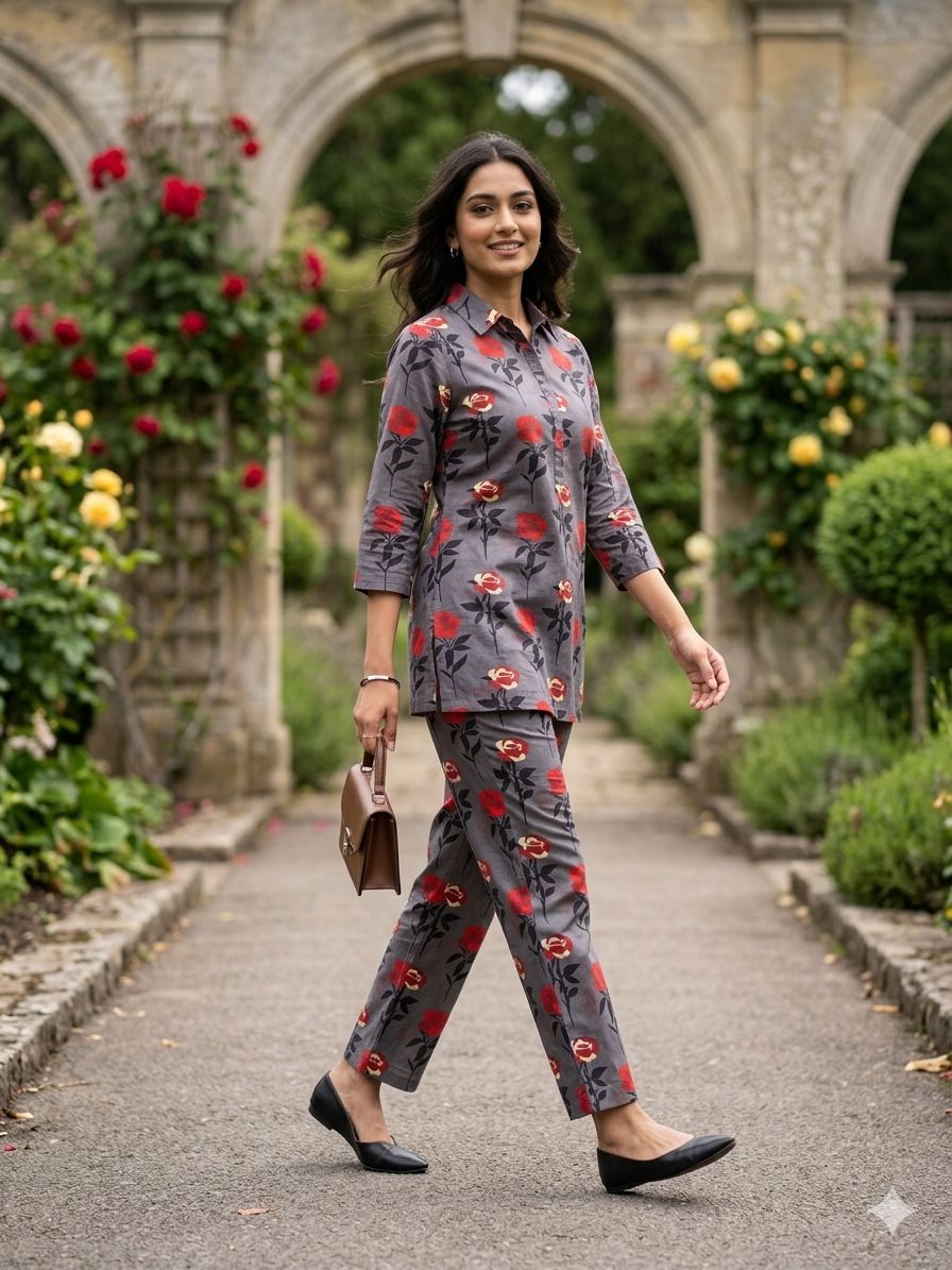 Grey floral Co-ord